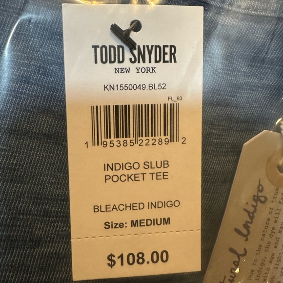 NWT Todd Snyder M or XXL BLEACHED INDIGO SLUB POCKET TEE - Picture 9 of 14